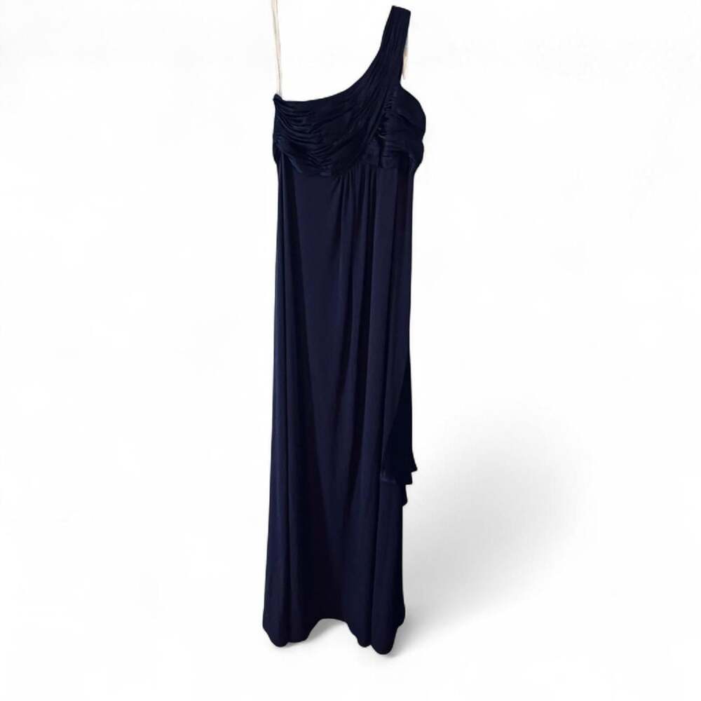 David's Bridal One-Shoulder Maxi Dress Deep Purple Goth